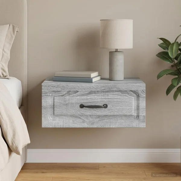 Cabinet de chevet mural Sonoma gris 49 x 34,5 x 20 cm