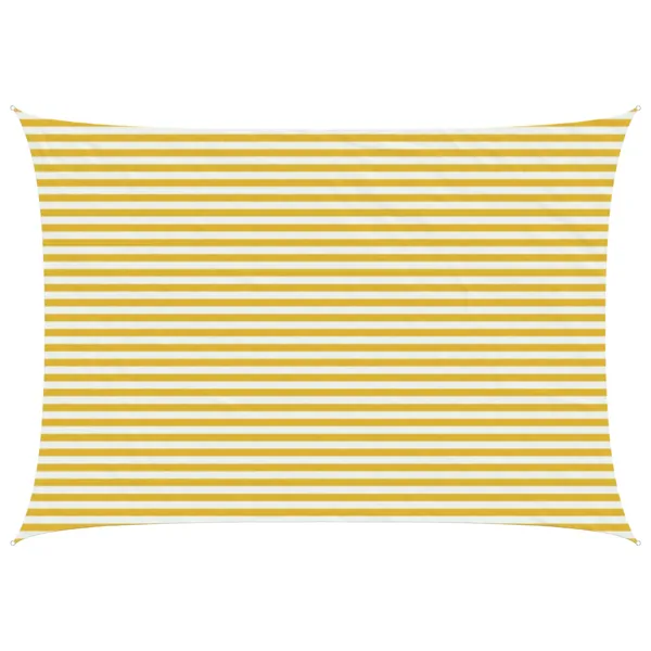 Voile d'ombre Jaune et blanc 3,5 x 4,5 m HDPE