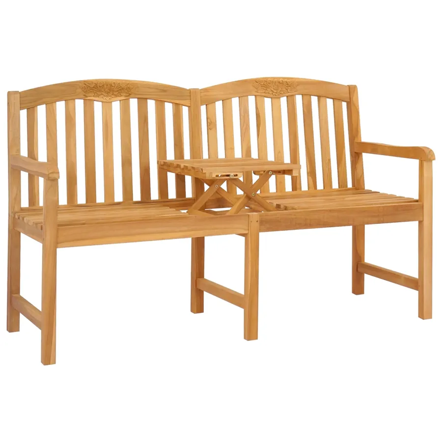 Banc en Bois Sculpté en Rose 150,5 x 60 x 95 cm Naturel - 2