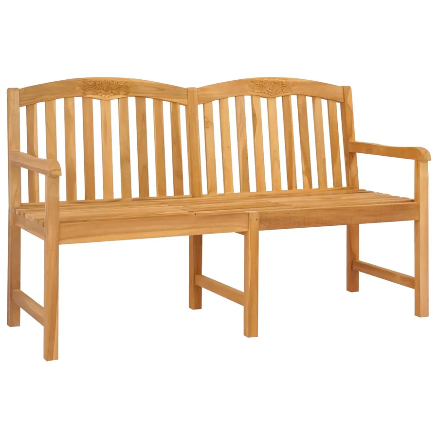 Banc en Bois Sculpté en Rose 150,5 x 60 x 95 cm Naturel - 3