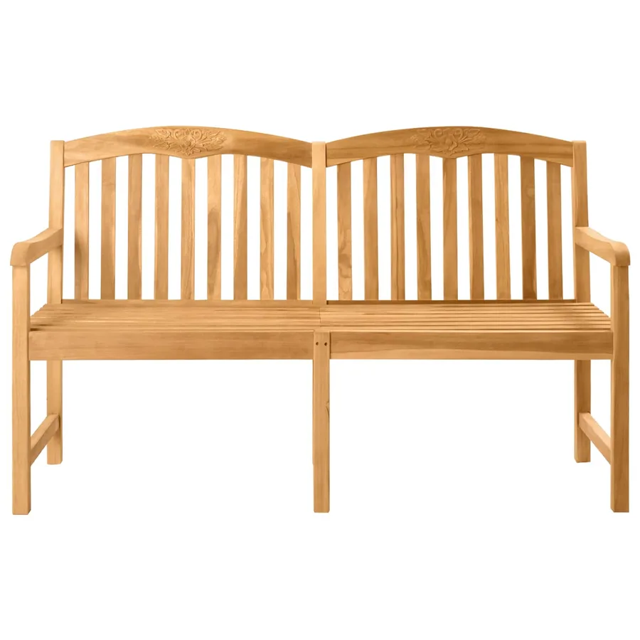 Banc en Bois Sculpté en Rose 179,5 x 61 x 90 cm Naturel - 3