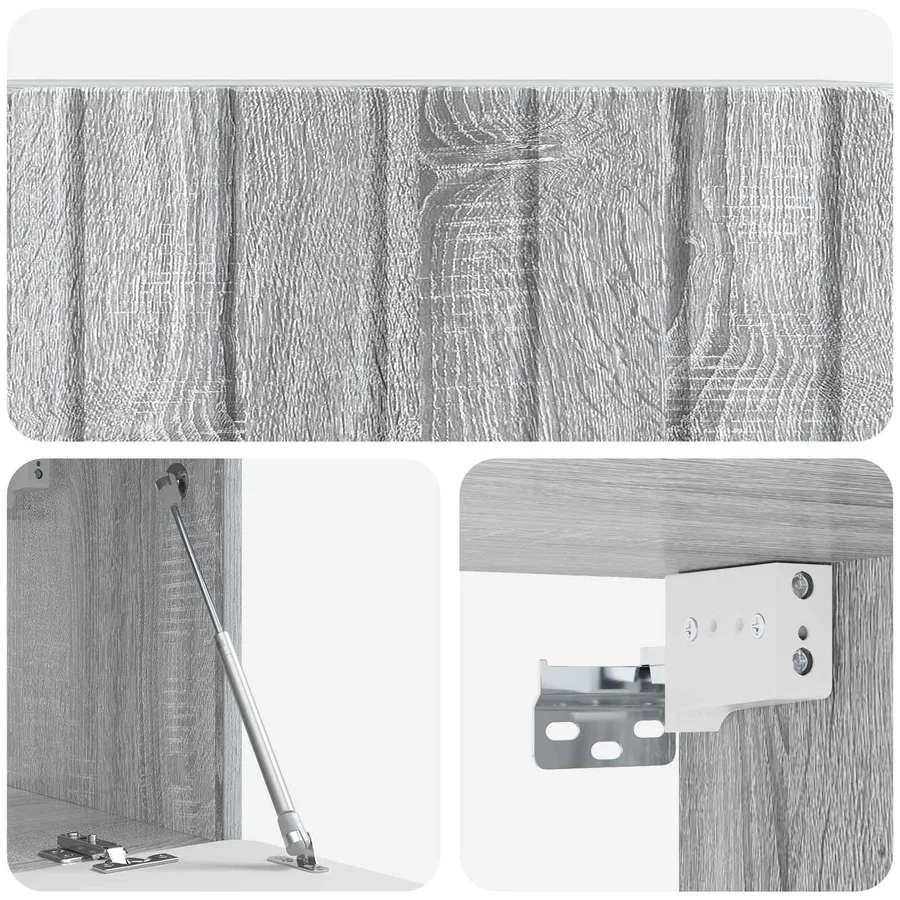 Meuble TV mural 78,5 x 31 x 30 cm Sonoma gris Bois d'ingénierie - 9