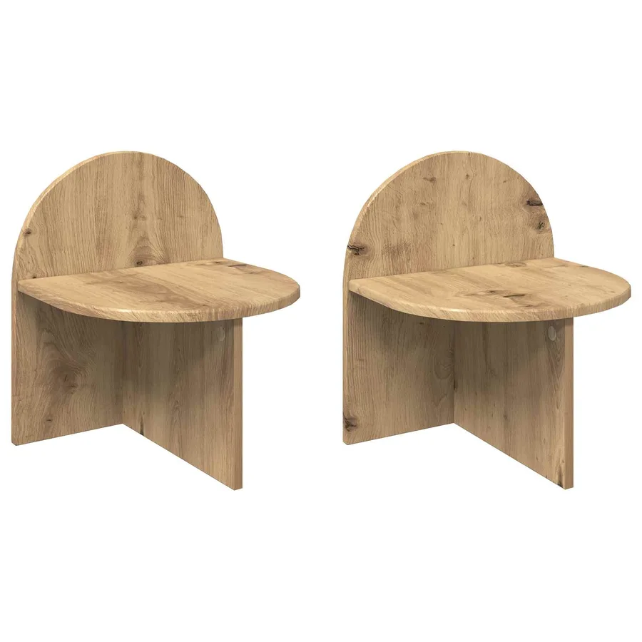 Table de chevet 2 pc Chêne artisanal 40 x 35,5 x 45,5 cm - 2