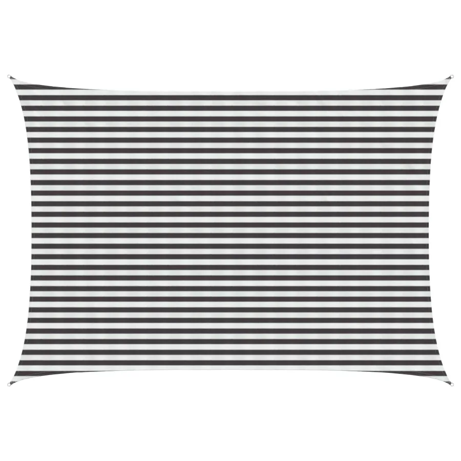 Voile d'ombre Anthracite et blanc 3,5 x 5 m HDPE