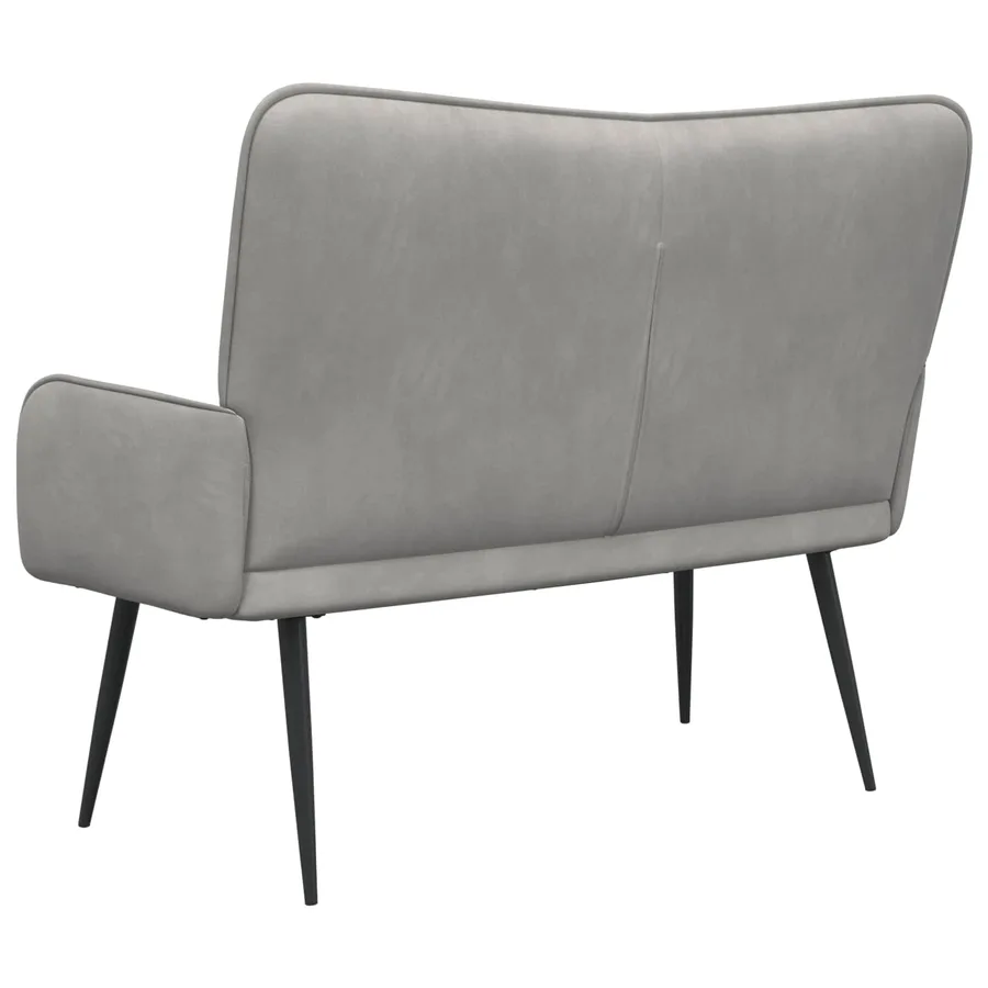 Sofa 2 places Gris clair 115 x 61 x 87 cm Velours - 6