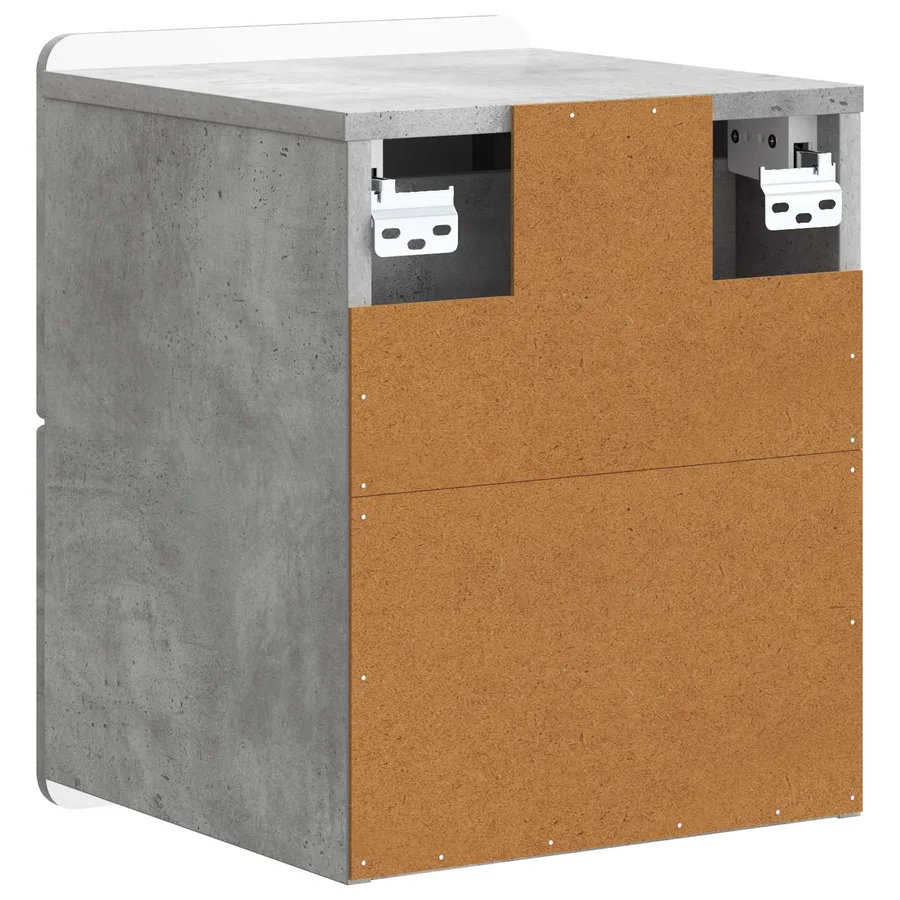 Cabinet de chevet mural Gris béton 33 x 34,5 x 43 cm - 7