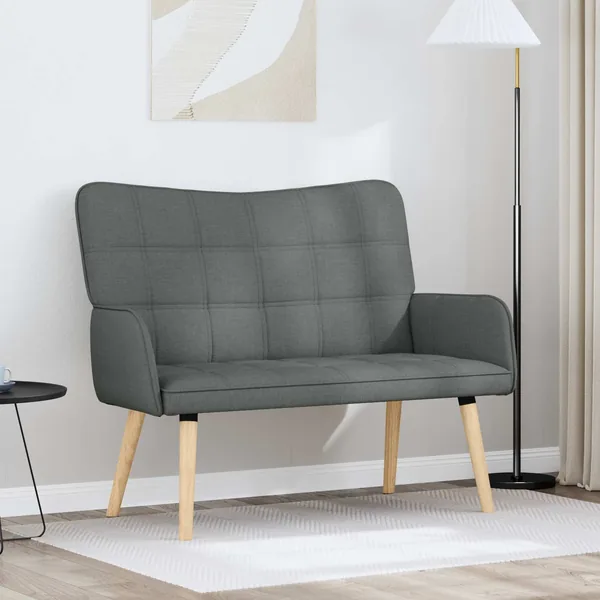Sofa 2 places Gris foncé 115 x 61 x 87 cm Tissu