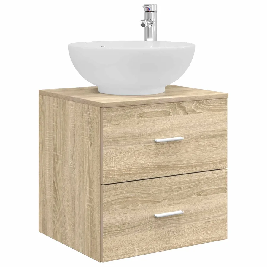 Vanité de lavabo mural Chêne Sonoma 49,5 x 44,5 x 66,5 cm - 2