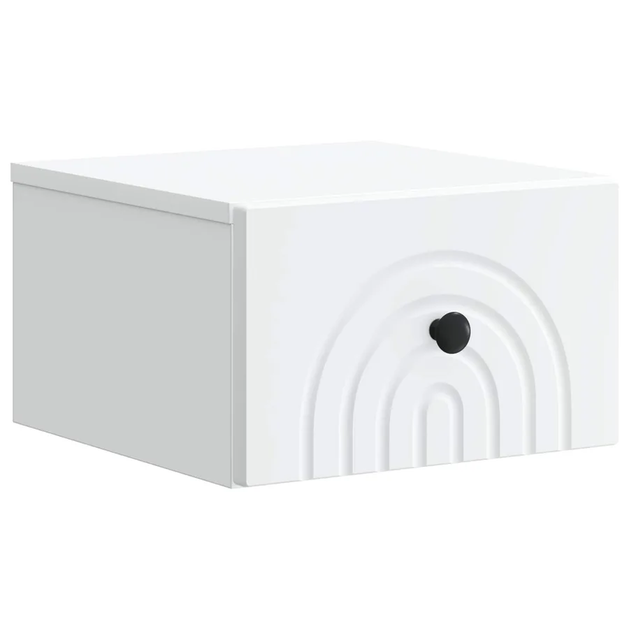 Cabinet de chevet mural avec tiroir Blanc 33 x 34,5 x 20 cm - 2