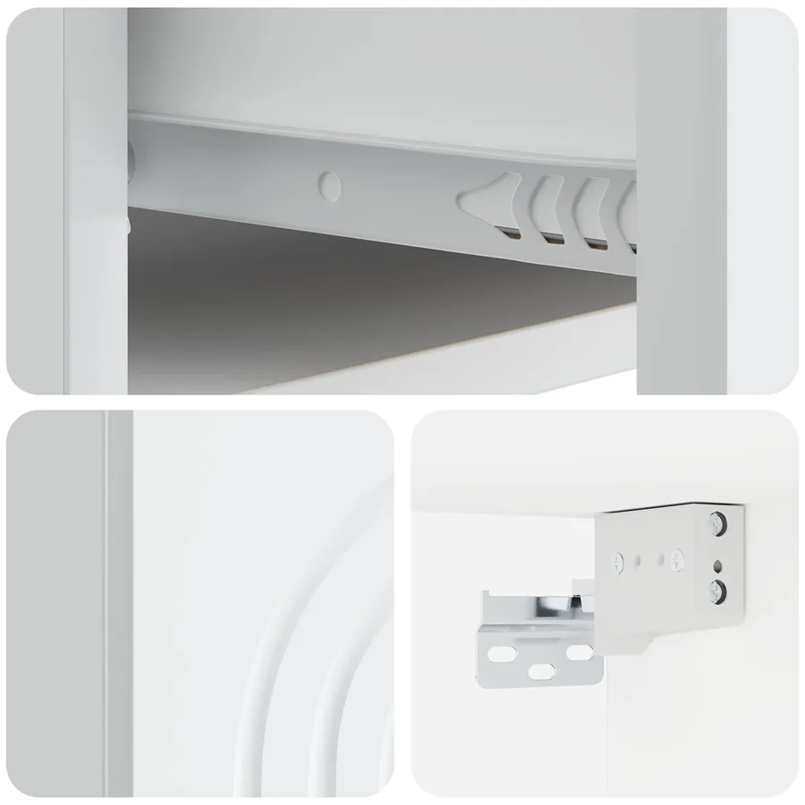 Cabinet de chevet mural avec tiroir Blanc 33 x 34,5 x 20 cm - 8