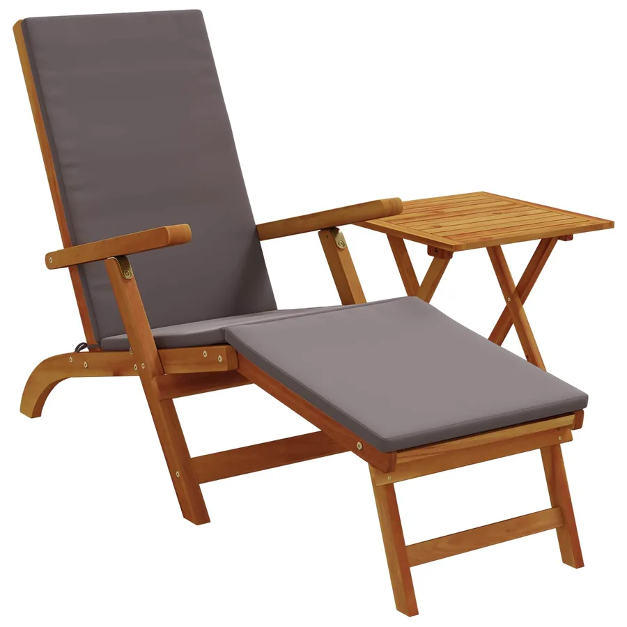Chaise longue inclinable et pliable 2 pcs Gris foncé - 2