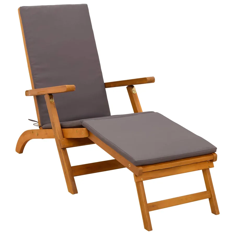Chaise longue inclinable et pliable 2 pcs Gris foncé - 5