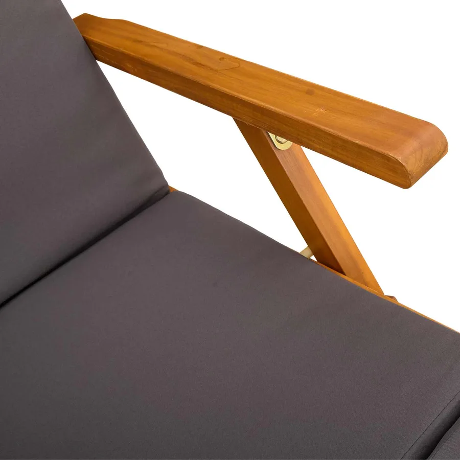 Chaise longue inclinable et pliable 2 pcs Gris foncé - 9