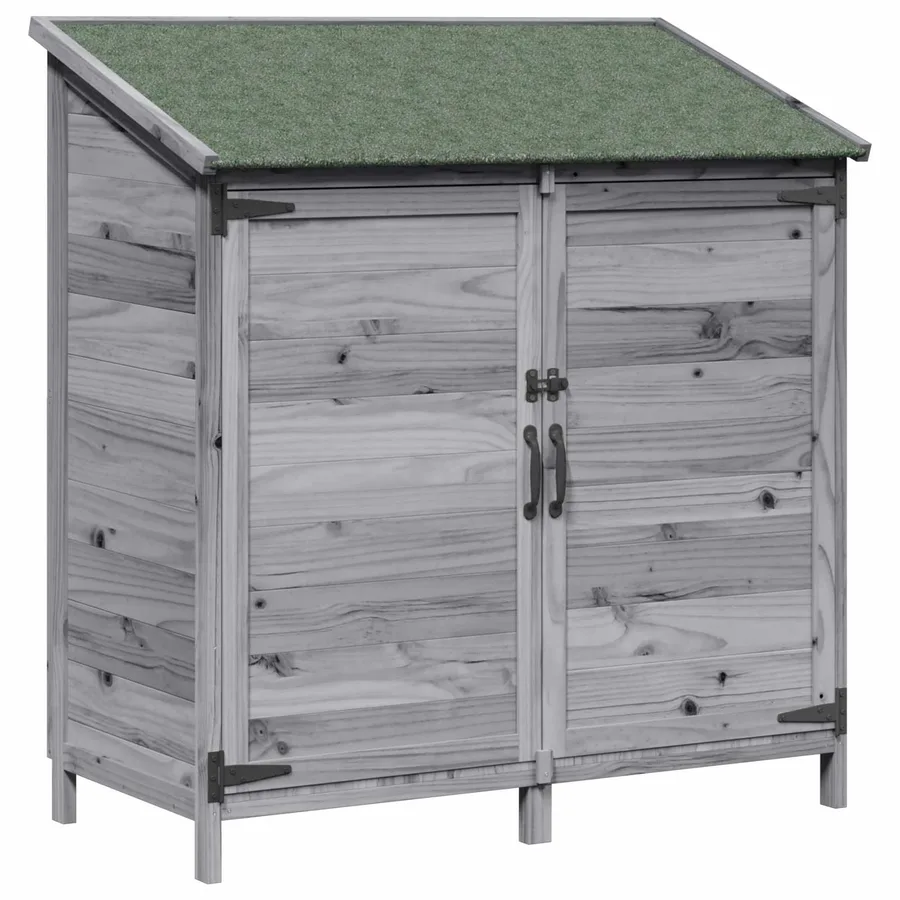 Abri de jardin Gris 106,5 x 56 x 113,5 cm Bois de Sapin Massif - 2