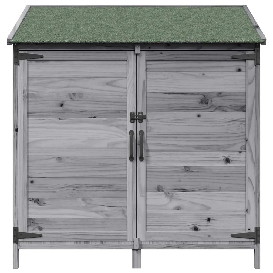 Abri de jardin Gris 106,5 x 56 x 113,5 cm Bois de Sapin Massif - 5