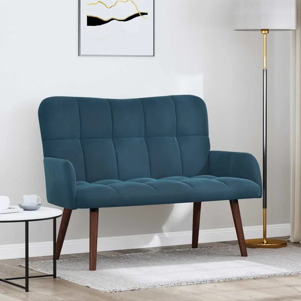 Sofa 2 places Bleu 115 x 61 x 87 cm Velours