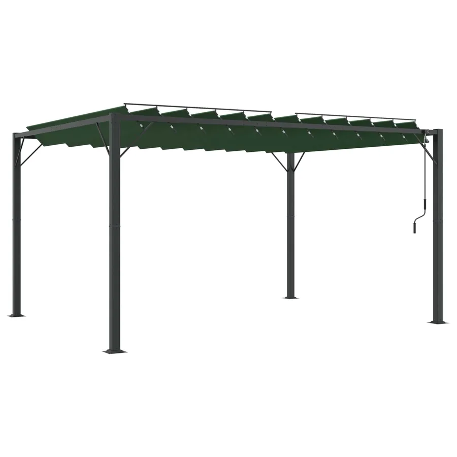 Gazebo avec toiture louvée 3 x 4 x 2,14 m Vert - 2