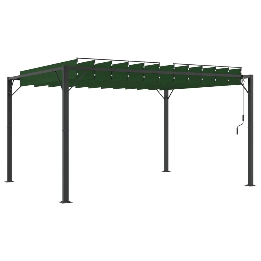 Gazebo avec toiture louvée 3 x 4 x 2,14 m Vert - 3