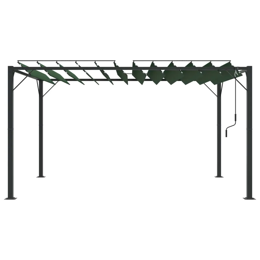 Gazebo avec toiture louvée 3 x 4 x 2,14 m Vert - 4