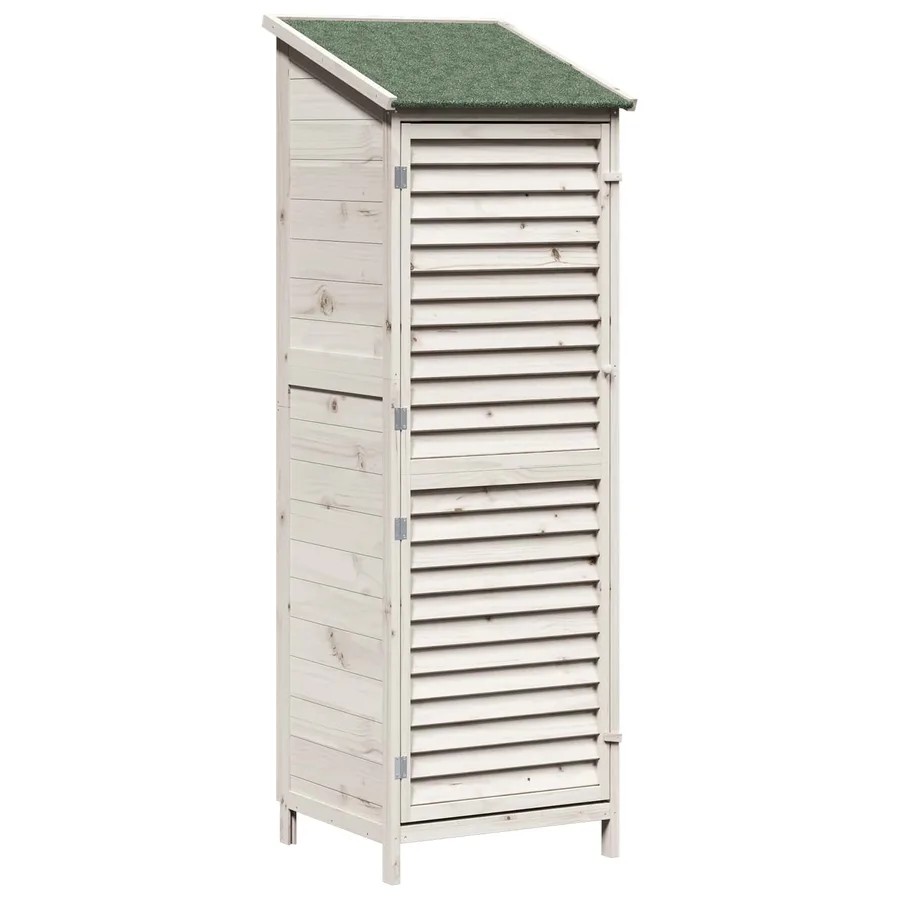 Abri de jardin Blanc 59 x 56 x 176 cm Bois de Sapin Massif - 2