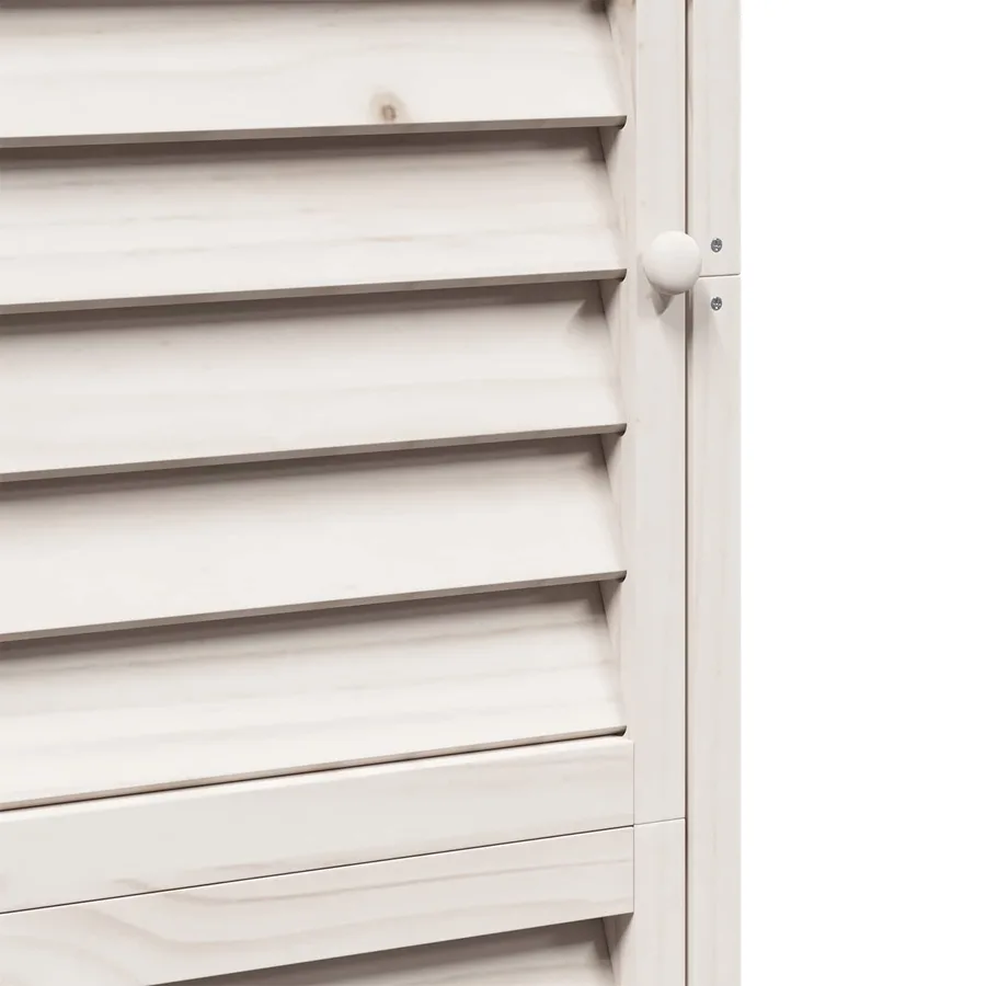 Abri de jardin Blanc 59 x 56 x 176 cm Bois de Sapin Massif - 9