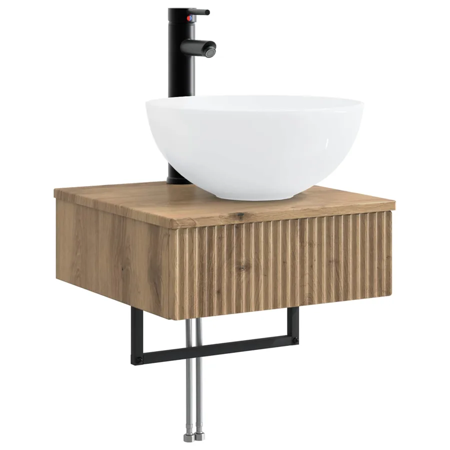 Basin de lavage mural Chêne artisanal 40 x 41 x 40,5 cm - 2