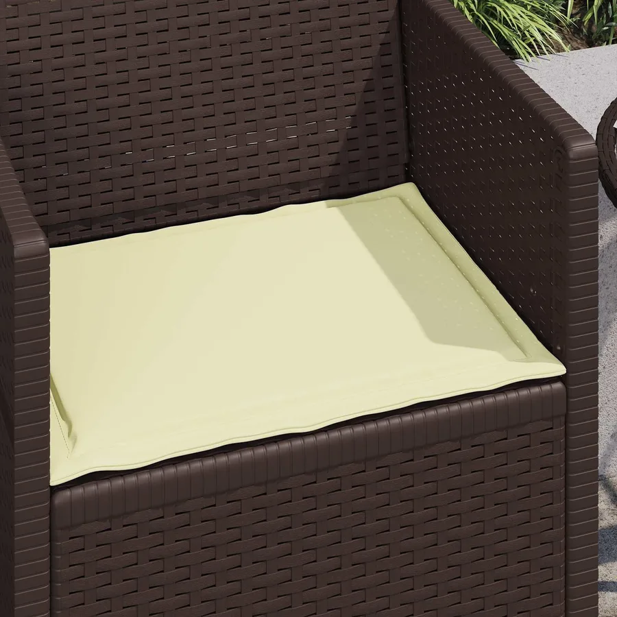 Coussins de siège 2 pcs Crème 47 x 36 x 2 cm Polyester - 4