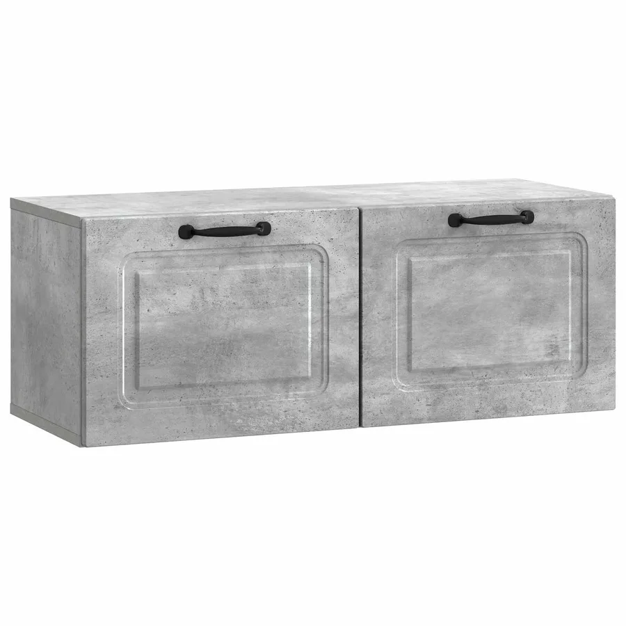 Meuble TV mural Gris béton 78,5 x 31 x 30 cm Bois d'ingénierie - 2