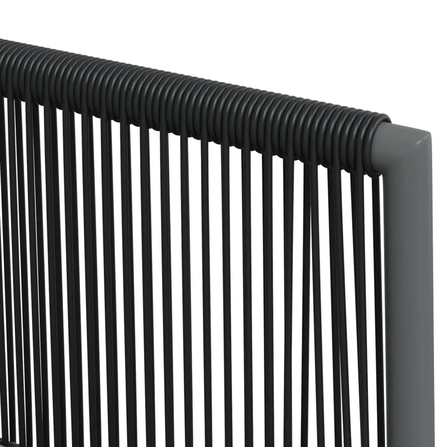Ensemble à manger de jardin coussins 7 pcs noir rotin et acier - 8