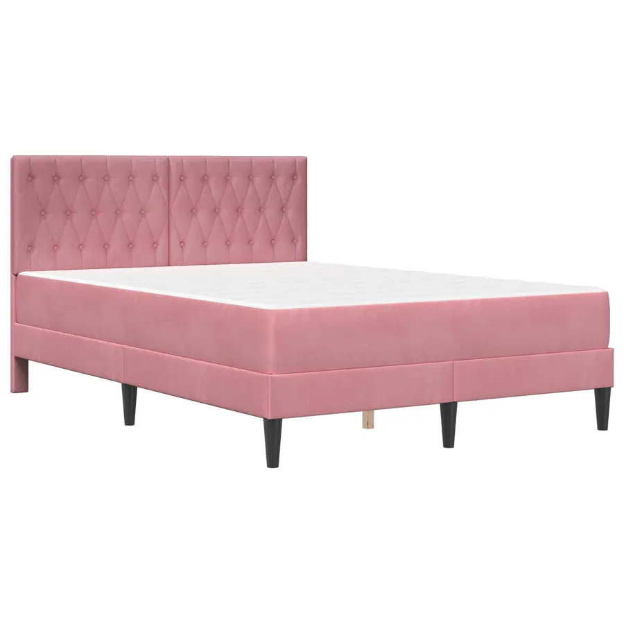 Cadre de lit avec matelas Rose 140 x 200 cm Velours - 3