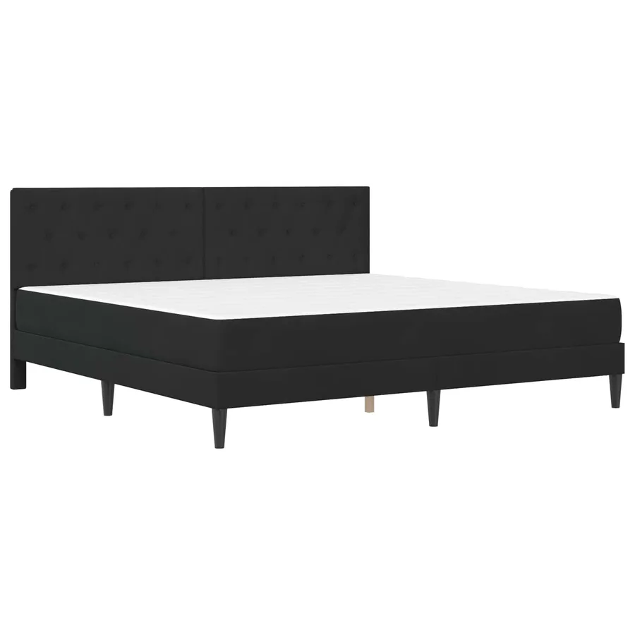 Cadre de lit avec matelas Noir 200 x 200 cm Velours - 3