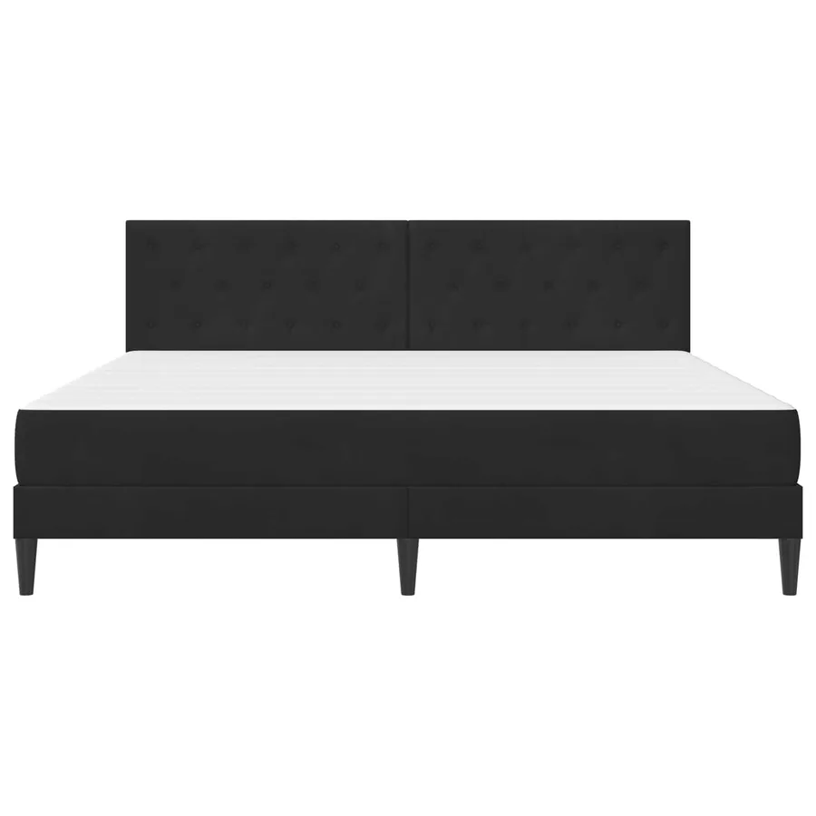 Cadre de lit avec matelas Noir 200 x 200 cm Velours - 6