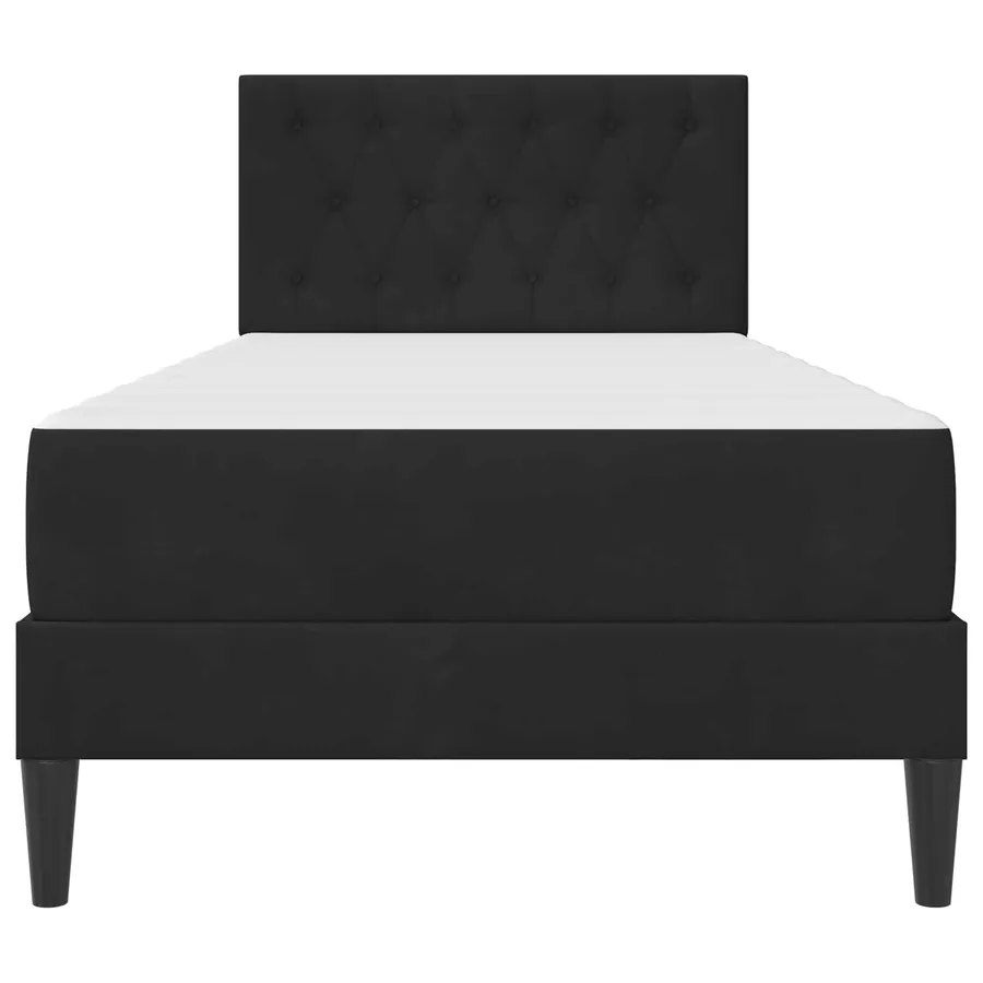 Cadre de lit avec matelas Noir 90 x 190 cm Velours - 6