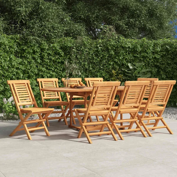 Chaises de jardin pliantes lot de 8 47x63x90cm bois massif teck