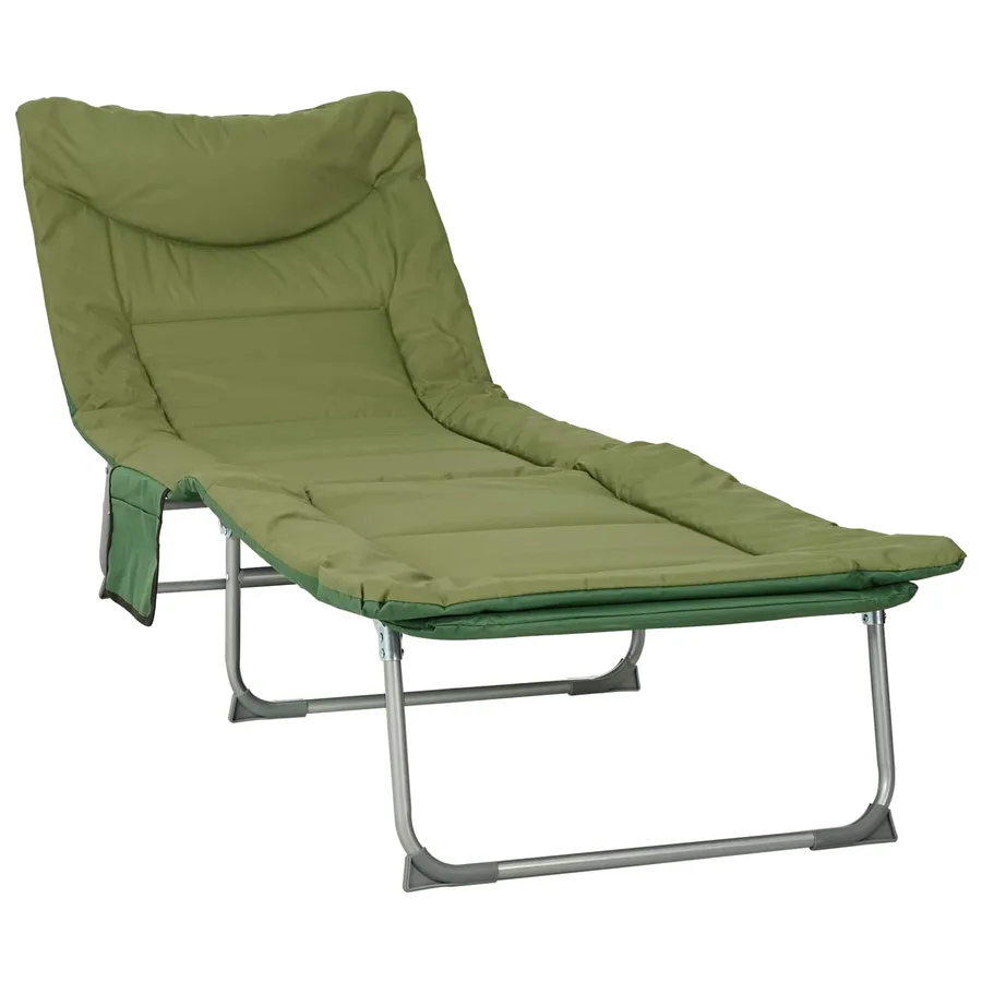 Transat pliant avec coussin Vert foncé - 2