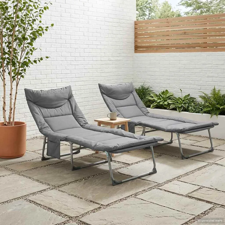 Transat pliant avec coussin Vert foncé - 28