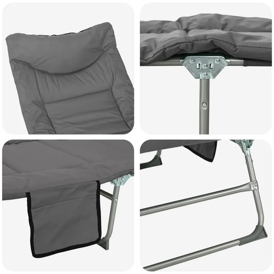 Transat pliant avec coussin Vert foncé - 34