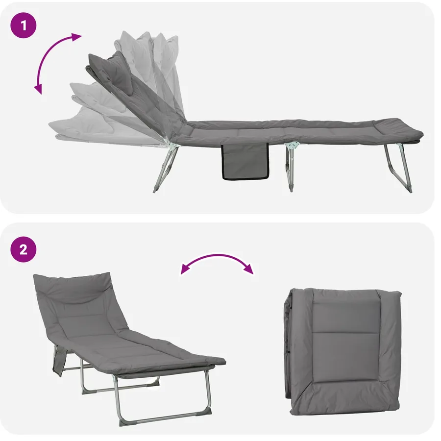 Transat pliant avec coussin Vert foncé - 35