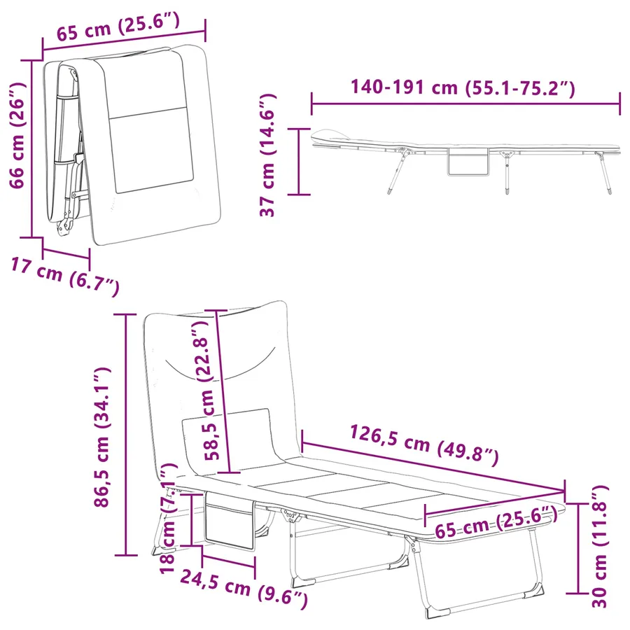 Transat pliant avec coussin Vert foncé - 50