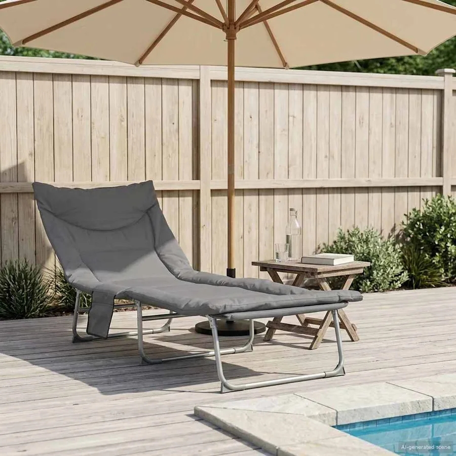 Transat pliant avec coussin Vert foncé - 53