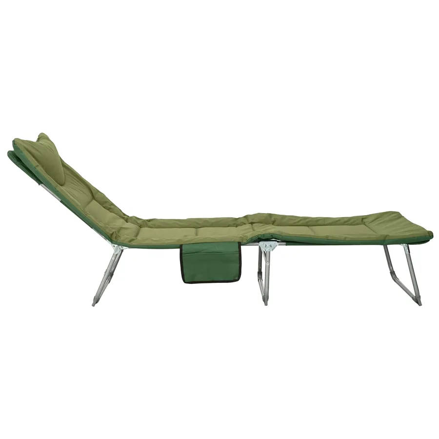 Transat pliant avec coussin Vert foncé - 6