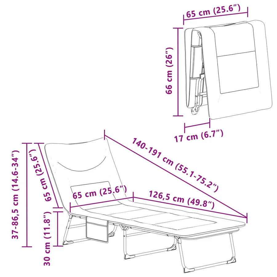 Transat pliant avec coussin Vert foncé - 63