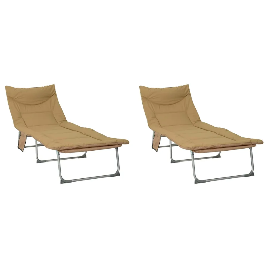 Transat pliant avec coussin Vert foncé - 65