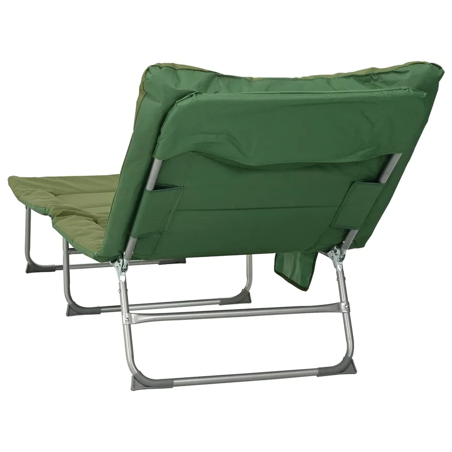 Transat pliant avec coussin Vert foncé - 7
