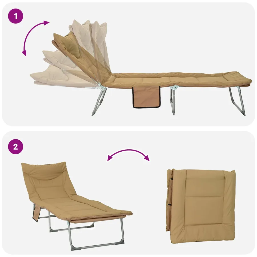Transat pliant avec coussin Vert foncé - 73