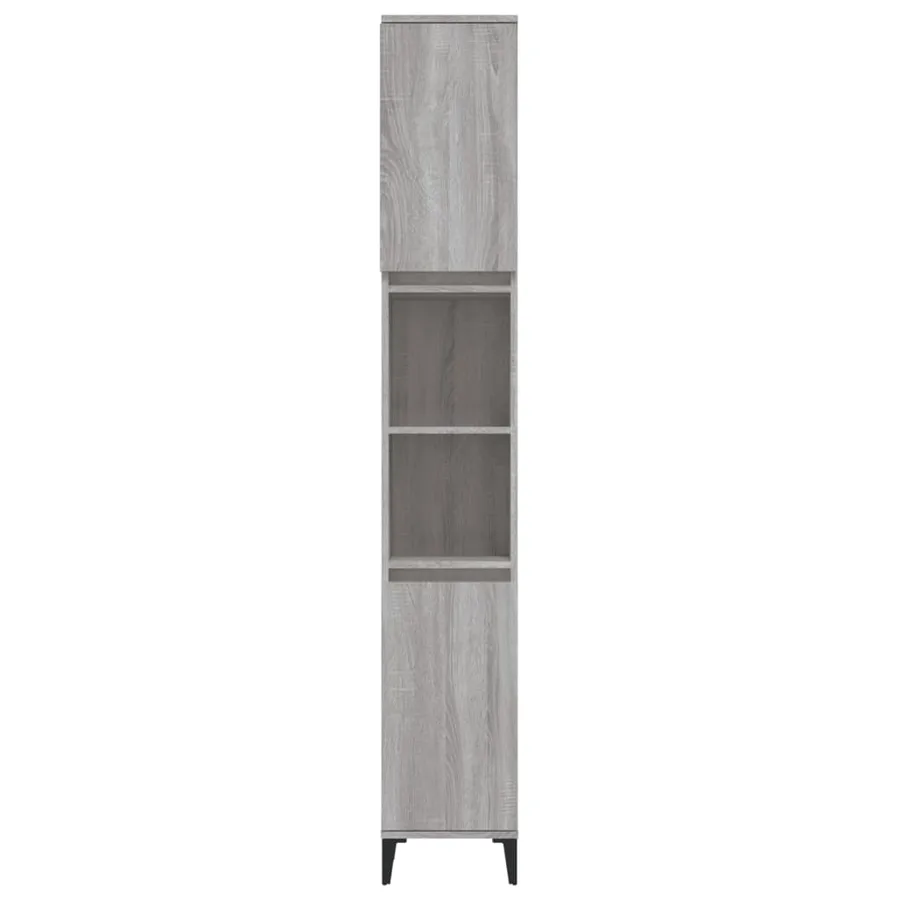 Armoire de bain sonoma gris 30x30x190 cm bois d'ingénierie - 7