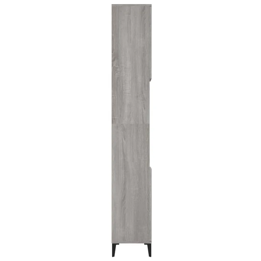 Armoire de bain sonoma gris 30x30x190 cm bois d'ingénierie - 8