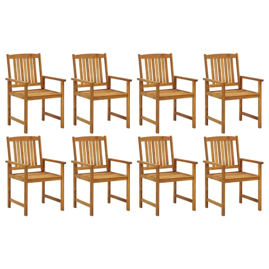 Chaises de jardin avec coussins lot de 8 Bois d'acacia solide - 3