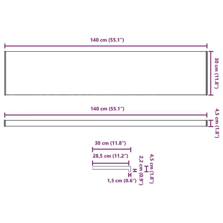Appui de fenêtre Blanc 140 x 30 x 4,5 cm PVC - 13