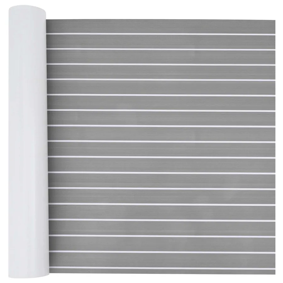 Tapis de bateau Rayé Gris clair et blanc 240 x 90 cm EVA